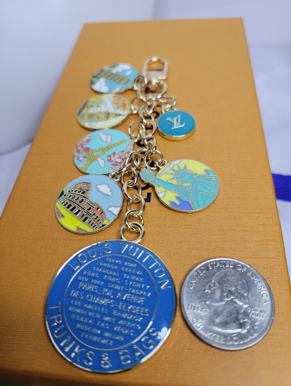 Louis Vuitton Trunks&Bags Zip Pull, "Around The World" Keychain/Bag Charm - Picture 3 of 4